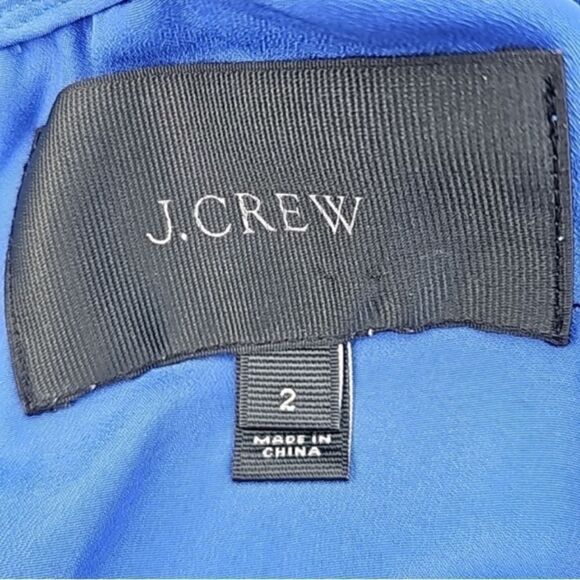 J CREW Floral Lace Sheath Dress Blue Sz 2 - Picture 7 of 9